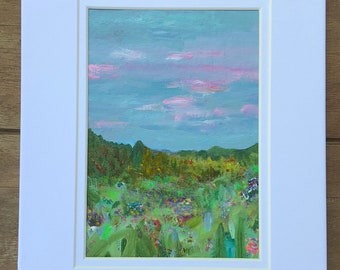 Original Landscape Painting Acrylic Modern Wall Art Home Decor Gift Idea Hill Country