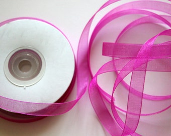 3/8" Organza Ribbon - Fuchsia - 25 yard spool