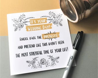 Funny Wedding Card, Wedding Card, Prosecco Card, Prosecco Wedding Card, On Your Wedding Day Card, Rude Wedding Card, Congrats Wedding Card
