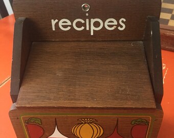Vintage Wooden Recipe Box