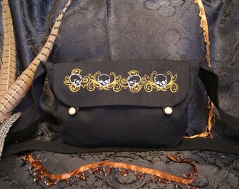Big shoulder bag-big shoulder-bag-skull-ornament