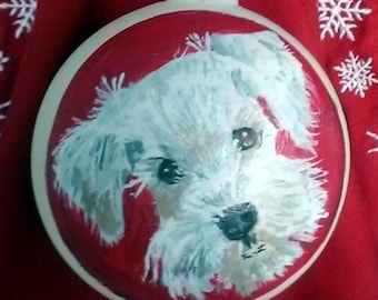 custom hand painted pet ornament, bisque ornament, furbaby ornament, Christmas ornament, dog ornament, cat ornament, porcelain pet ornament