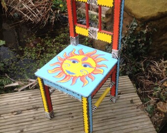 OOAK smiling sun child's chair