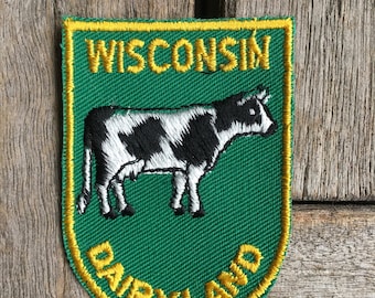 Wisconsin Dairyland Vintage Souvenir Travel Patch by Voyager