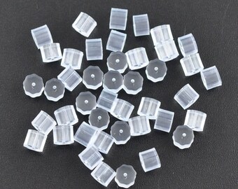 500pcs Clear Rubber Earring Stopper - 3x3mm - Shipped from USA, Wholesale Jewelry Supplies, Wholesale Earrings, Bulk Earrings - E17-2