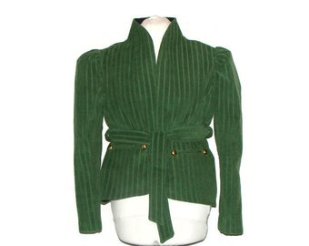 OOAK Dark Olive Green Jacket Green Corduroy Jacket Womens Olive Green Jacket Dark Green Jacket Women's Green Jacket for Women