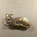Vintage reclining cat button.