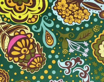 Anna Maria Horner Chocolate Lollipop Groovy Floral green FQ or more