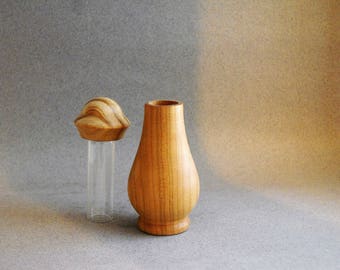 Turned wood essential oil vial