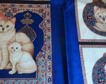 Catkin & Her Kittens Pillows or Quilt Fabric Panel - 24" X 44"
