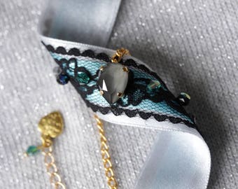 Lacy Swarovski Bracelet Grey/Black/Blue