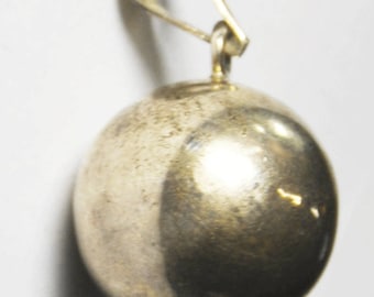 Mexico Sterling Silver Chime Bell Ball Pendant TR 77 Taxco 1.25"