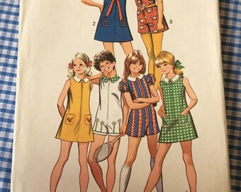 Vintage Simplicity girls dress and short pant dress 9902 size 10