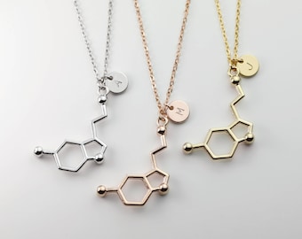 Serotonin Necklace Personalized Best Friend Jewelry Chemistry Gift Science Jewelry Teacher Graduation Gift Inspirational Gift - RMSN-TC