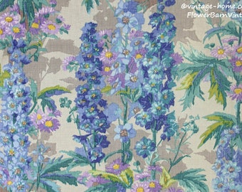 Beautiful 1930s Delphinium Fabric Curtain