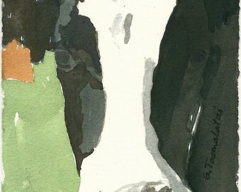 Cow PRINT 8.5 x 11 paper size Cow painting cow art black and white cow original watercolor painting Holstein cow art Cow face