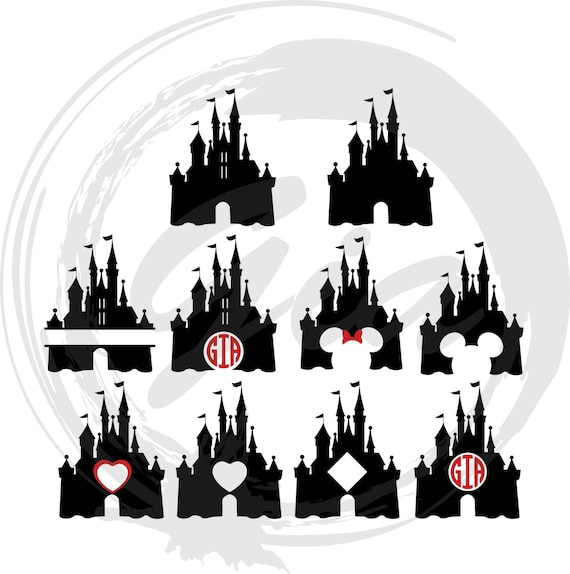 Disney Castle Monogram & Clipart SVG princess castle svg