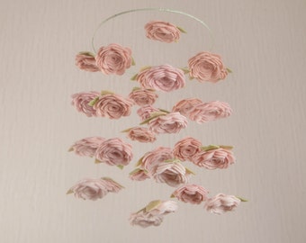 Baby Mobile Crib Mobile Baby Girl Nursery Decor Flower Mobile Baby Shower Gift Baby Girl Gift Girl Room Decor Baby Mobiles Hanging Floral