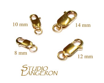 14K Yellow Gold-Filled Oval Lobster Clasp size 8, 10, 12, 14 mm, Gold Filled, Gold Filled Clasps, Lobster clasps, 14K Gold Filled - 1 piece