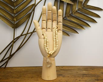Mala for the wrist bone white 108 beads - Buddhist prayer beads