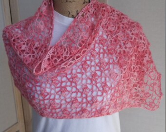 Pink crochet shawl | Etsy