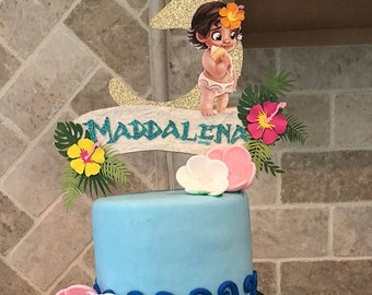 Moana inspired cake topper, moana cake topper, baby moana decor