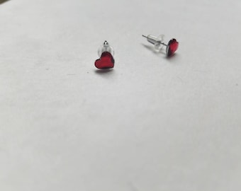 Red sweetheart Swarovski crystal earings