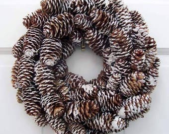Snowy Pine Cone Wreath