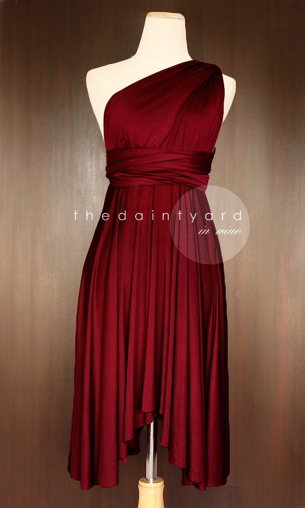 Wine Red Bridesmaid Dress Convertible Dress Infinity Dress