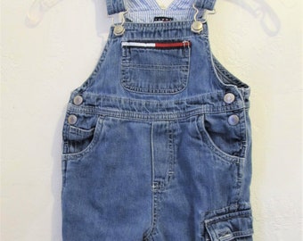 Baby Boy's,Blue HIP H0P era Vintage SHORTALLS By T0MMY HILFIGER.18-24mo