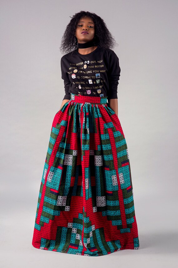 maxi gathered skirt