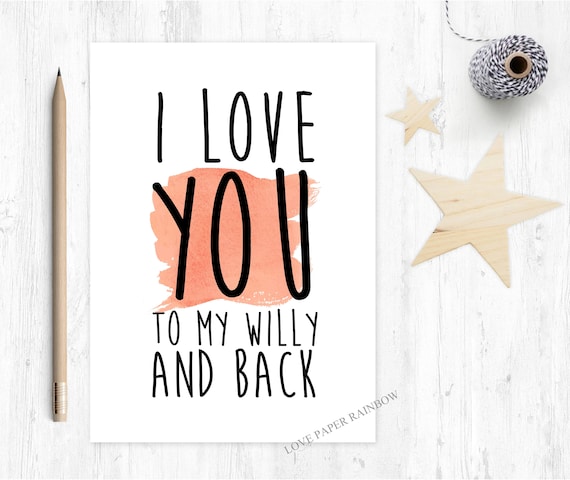 rude anniversary card naughty anniversary card love card girlfriend card i love you to my willy and back gay card LGBT valentines day card