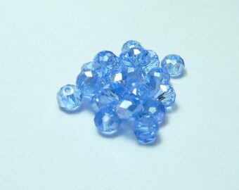 25 beads 4mm blue ab Crystal iridescent