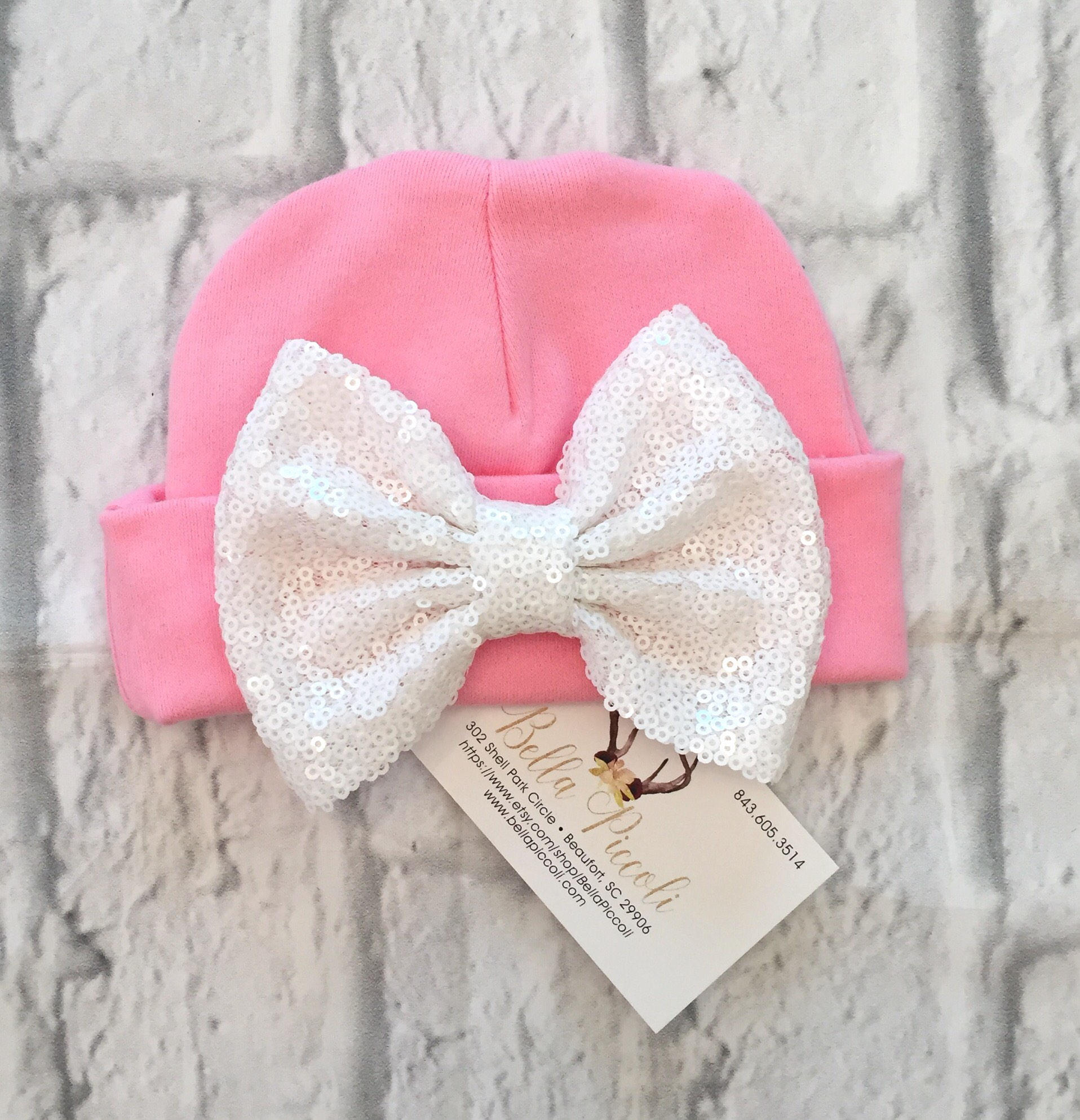 Newborn Hats Sequin Bow Newborn Hats Newborn Girl Hats