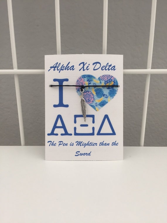 Alpha Xi Delta Quill Wish Bracelet ΑΞΔ Alpha Xi Delta
