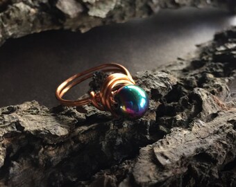 Rainbow Hematite Ring