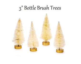 Miniature Bottle Brush Trees, Fairy Garden, Miniatures, Sisal Trees