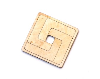 Set of elegant laser cut wooden coasters - Model 1.1
