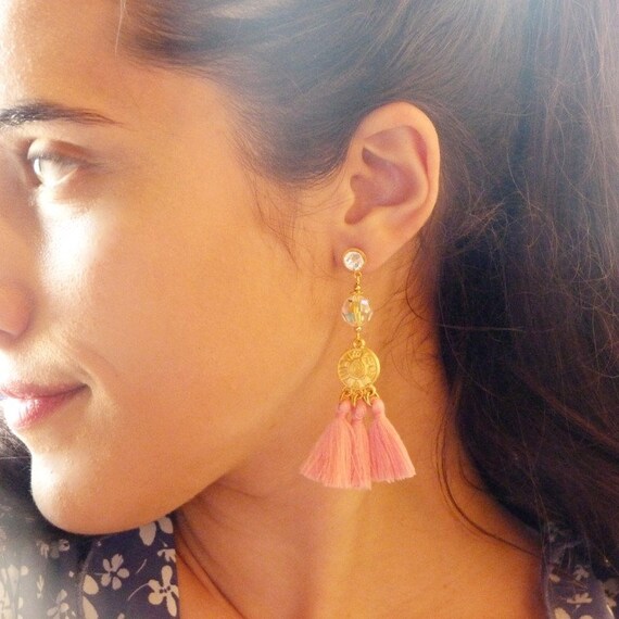 Tassel earrings, Elegant earrings, Long earrings, Tassel jewelry, Luxurious earrings, Statement earrings, Special occasion jewelry, Earrings