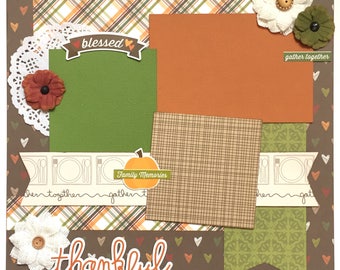Thankful 1 Page Scrapbook Page Kit