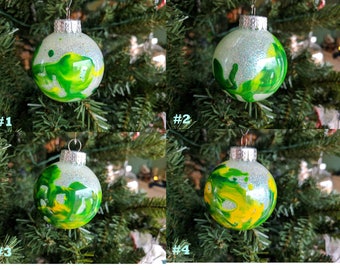 Hand Crafted Christmas Tree Ornament (Green and Yellow)