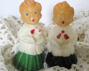 Vintage Gurley Christmas Choir Boy Candles Carolers