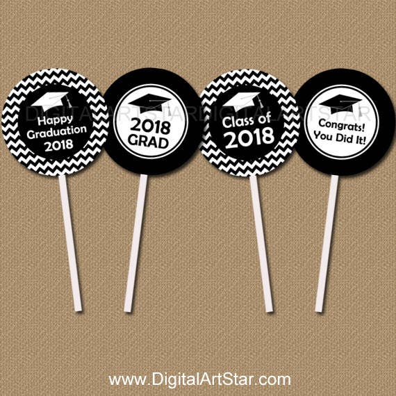 Printable Graduation Cupcake Topper Senior Graduation Party