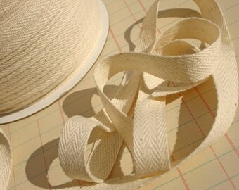 Cotton Twill Trim Tape Cream - Sewing Shipping Packaging - 1/2" Wide