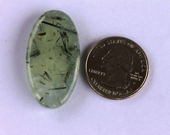 Green Prehnite Cabochon ,46.8CTS 37x19x6 MM Prehnite Mountain cabochon,Natural Prehnite stone Qualiity for Pendants,Rings, Jewelry Supplies