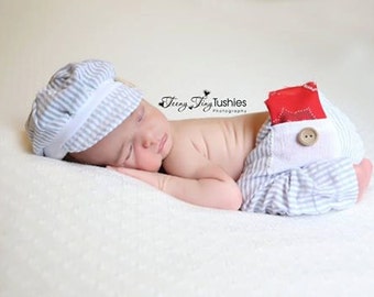 Lil' Conductor Boys Newborn Pant Set Photo Prop