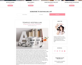 Blogger Template Responsive - Simple - Minimal - Customizable - "Felicity" - with Slider and Drop Down, Blog Template, Instant Download