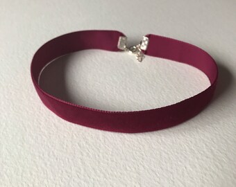 Handmade wine red maroon choker necklace