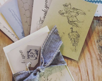 Hand drawn greeting cards set of 10
