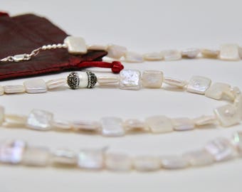 Square Freshwater pearl Rope Necklace. Pearl Rope 40-45inch.
